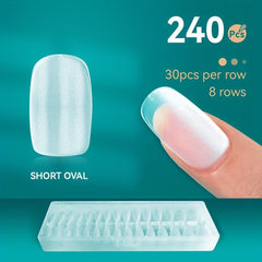 240pcs Matte Gel Nail Tips Medium Oval False Nail Tips