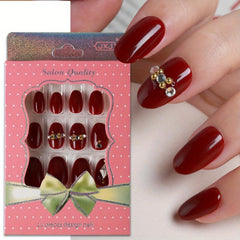 24pcs Gradient Matte False Nails Short Coffin Press On Nails for Women & Girls