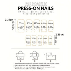 24pcs Stylish Solid Ballet Press On Nails for Women