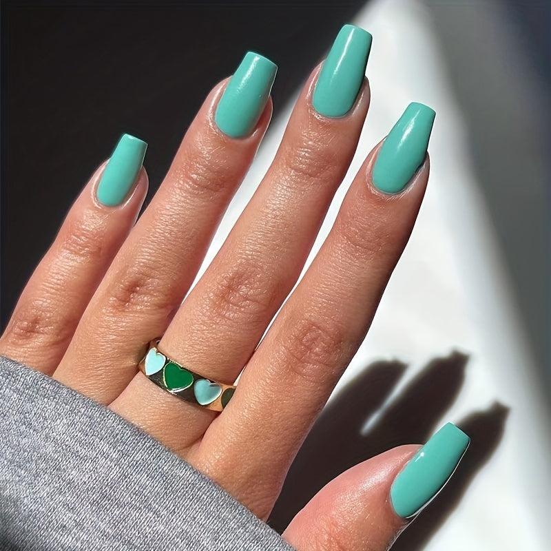 24pcs Stylish Solid Ballet Press On Nails for Women