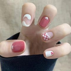 Pink Glossy Acrylic Coffin Nails Stylish