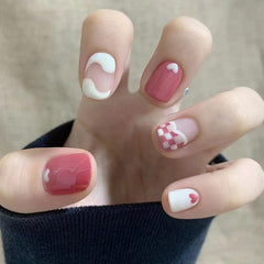 Pink Glossy Acrylic Coffin Nails Stylish