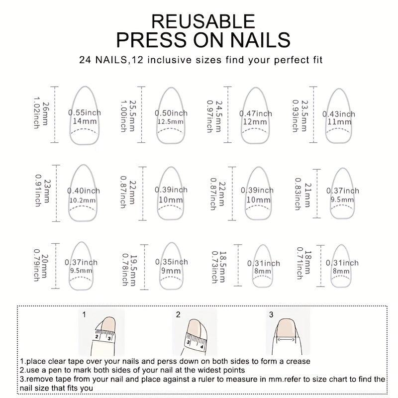 288 Pcs Long Ballerina False Nails Matte Glossy Autumn Winter Press on Nails