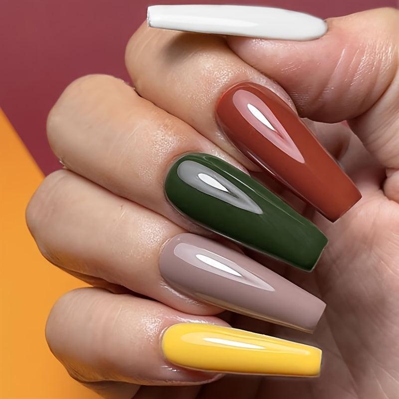 288 Pcs Long Ballerina False Nails Matte Glossy Autumn Winter Press on Nails