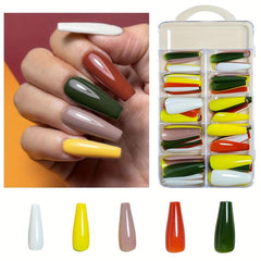 288 Pcs Long Ballerina False Nails Matte Glossy Autumn Winter Press on Nails