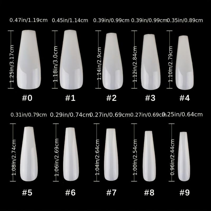 600pcs Soft Gel Nail Tips Natural Acrylic Nail Tips Long Coffin Square Shaped