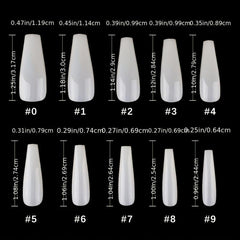 600pcs Soft Gel Nail Tips Natural Acrylic Nail Tips Long Coffin Square Shaped