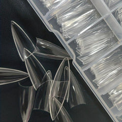120pcs Long Stiletto Clear Acrylic Nail Tips for Nail Extension Manicure