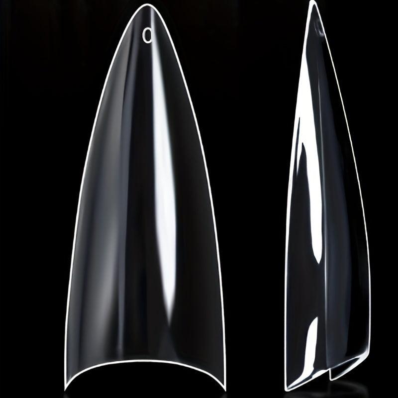 120pcs Long Stiletto Clear Acrylic Nail Tips for Nail Extension Manicure