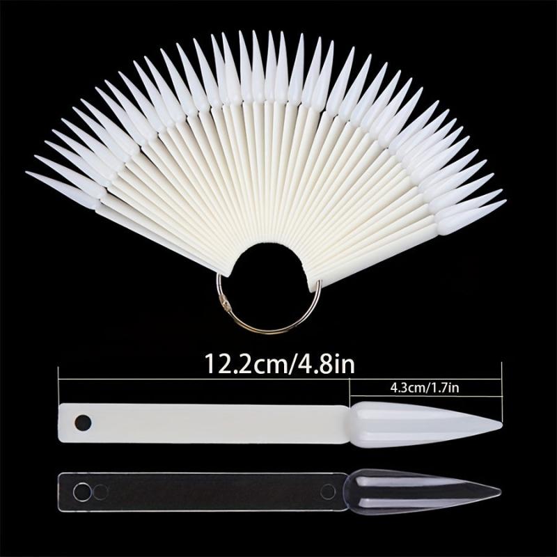 50pcs Fan-shaped Nail Polish Display Board Stiletto Nail Sticks