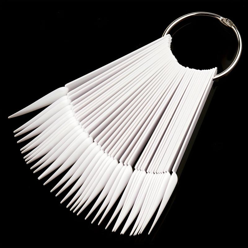50pcs Fan-shaped Nail Polish Display Board Stiletto Nail Sticks