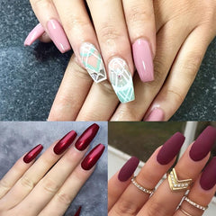 500pcs Clear Acrylic Nail Tips Medium Ballerina Half Cover False Nail Extension