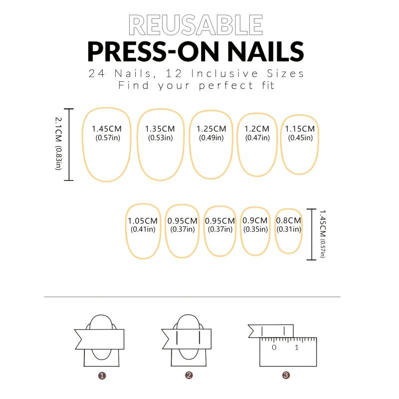 Short Oval Press On Nails French Snowflake Bow Tie Flower False Nails Set Pink