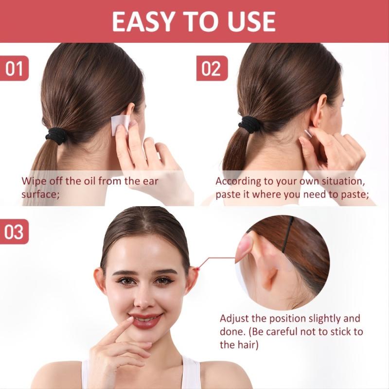 24pcs Transparent Silicone Ear Stickers for Cosmetic Adhesion