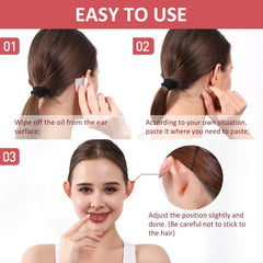 24pcs Transparent Silicone Ear Stickers for Cosmetic Adhesion