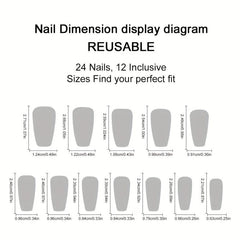 24pcs Shimmering Leopard Print Acrylic Nails for Women and Girls