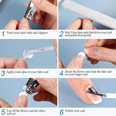 100Pcs French Short Style Acrylic Nails False Fingernails