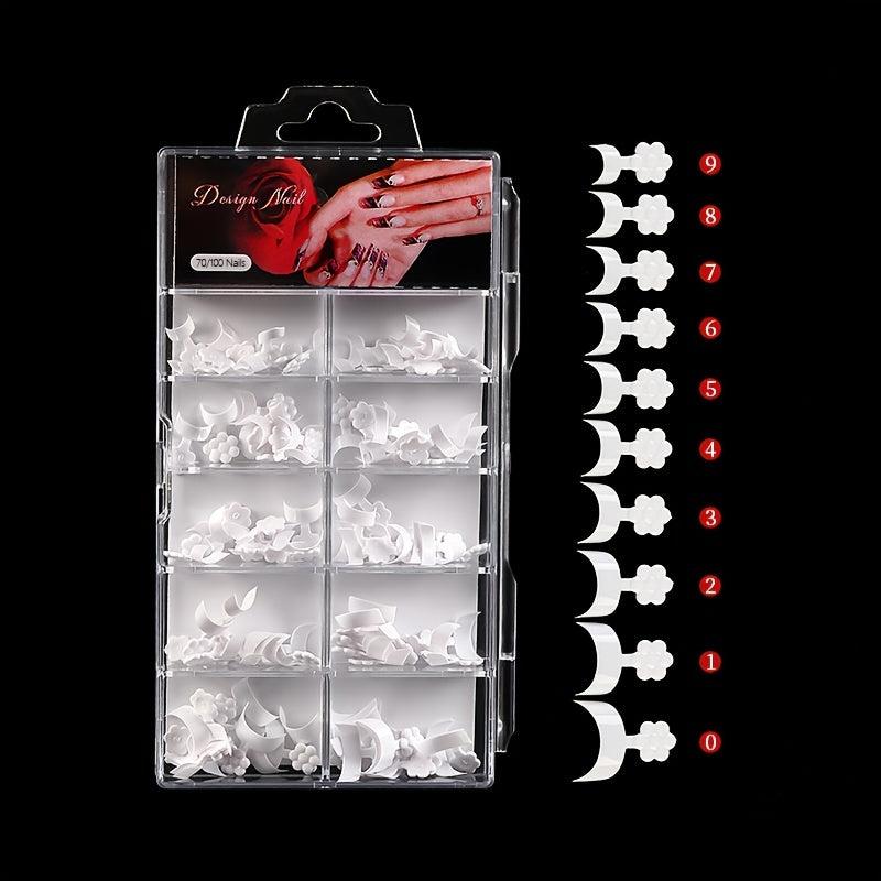 100Pcs French Short Style Acrylic Nails False Fingernails