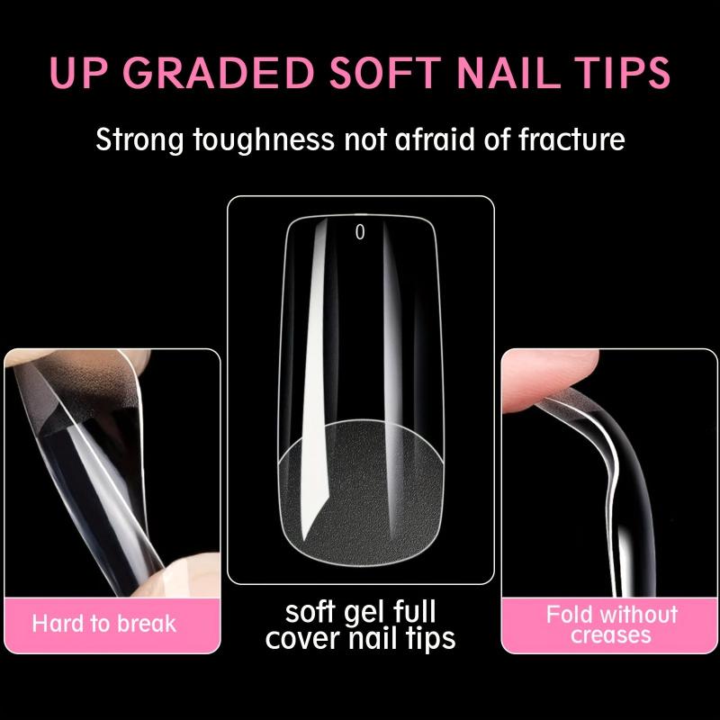 Matte Clear Acrylic Nail Tips for Nail Extension