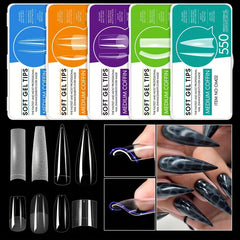 Matte Clear Acrylic Nail Tips for Nail Extension