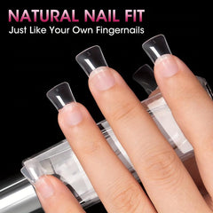 240pcs Gel X Duck Nails Curved Nail Tips in 12 Sizes with Box