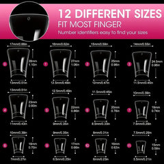 240pcs Gel X Duck Nails Curved Nail Tips in 12 Sizes with Box