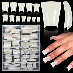 240pcs Gel X Duck Nails Curved Nail Tips in 12 Sizes with Box