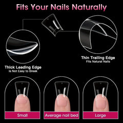 240pcs Gel X Duck Nails Curved Nail Tips in 12 Sizes with Box