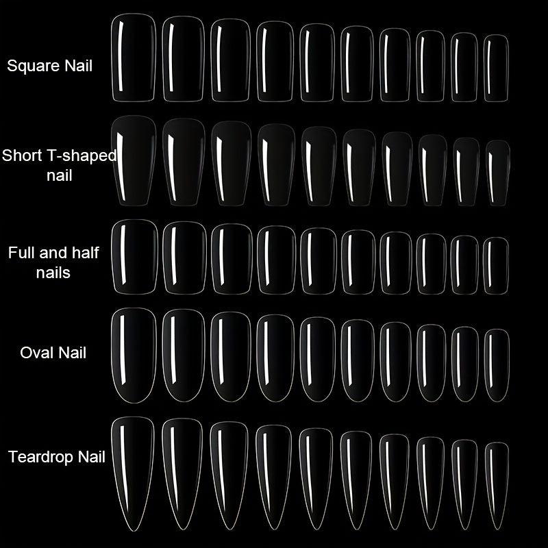 Soft Gel Nail Tips Clear Acrylic Nail Tips Pre-shaped False Nail Tips