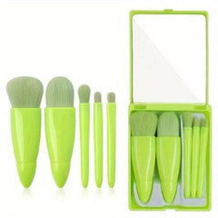 8PCS Mini Mirror Makeup Brushes Set with Sponge & Puffs