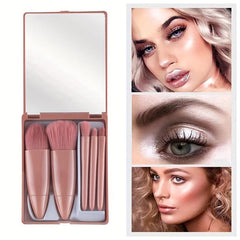 8PCS Mini Mirror Makeup Brushes Set with Sponge & Puffs