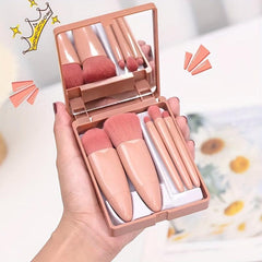 8PCS Mini Mirror Makeup Brushes Set with Sponge & Puffs