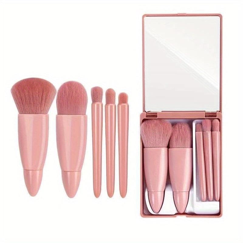 8PCS Mini Mirror Makeup Brushes Set with Sponge & Puffs