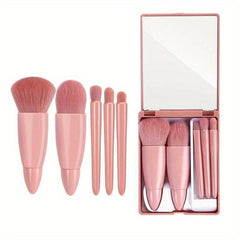 8PCS Mini Mirror Makeup Brushes Set with Sponge & Puffs