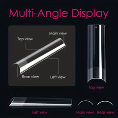 120 Pcs Clear Square False Nails Tips Half Cover Acrylic Artificial Tip Manicure