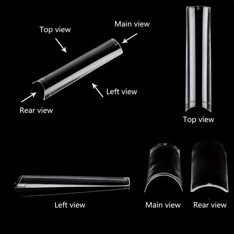 120 Pcs Clear Square False Nails Tips Half Cover Acrylic Artificial Tip Manicure