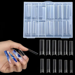 120 Pcs Clear Square False Nails Tips Half Cover Acrylic Artificial Tip Manicure