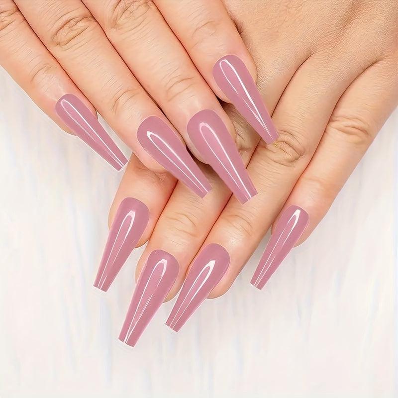 ABS Gel Nail Tips Milky Yellow Acrylic Nail Tips Half Cover Coffin Shape