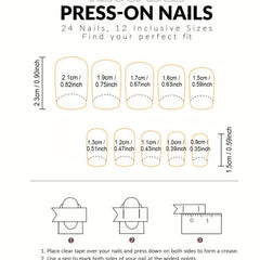 24pcs Glossy Gradient Pink French Tip Press On Nails Full Cover False Nails