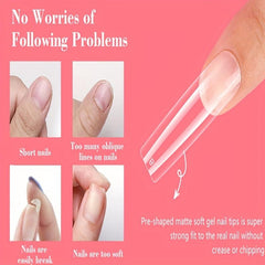240pcs Soft Gel Nail Tips Matte Clear Acrylic Nail Tips False Nail Tips