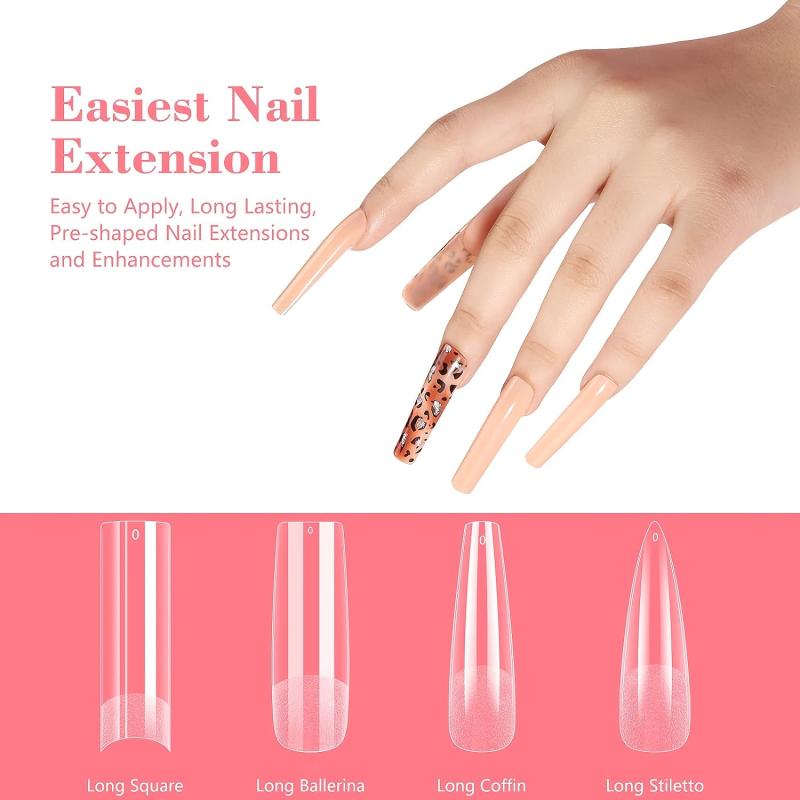240pcs Soft Gel Nail Tips Matte Clear Acrylic Nail Tips False Nail Tips