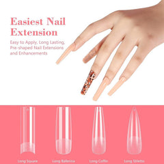 240pcs Soft Gel Nail Tips Matte Clear Acrylic Nail Tips False Nail Tips
