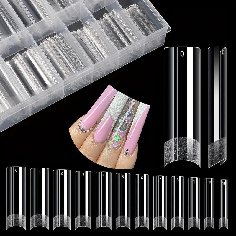 240pcs Soft Gel Nail Tips Matte Clear Acrylic Nail Tips False Nail Tips