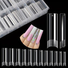 240pcs Soft Gel Nail Tips Matte Clear Acrylic Nail Tips False Nail Tips