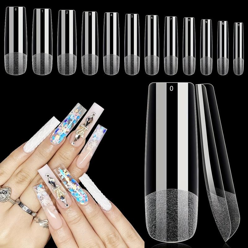 240pcs Soft Gel Nail Tips Matte Clear Acrylic Nail Tips False Nail Tips