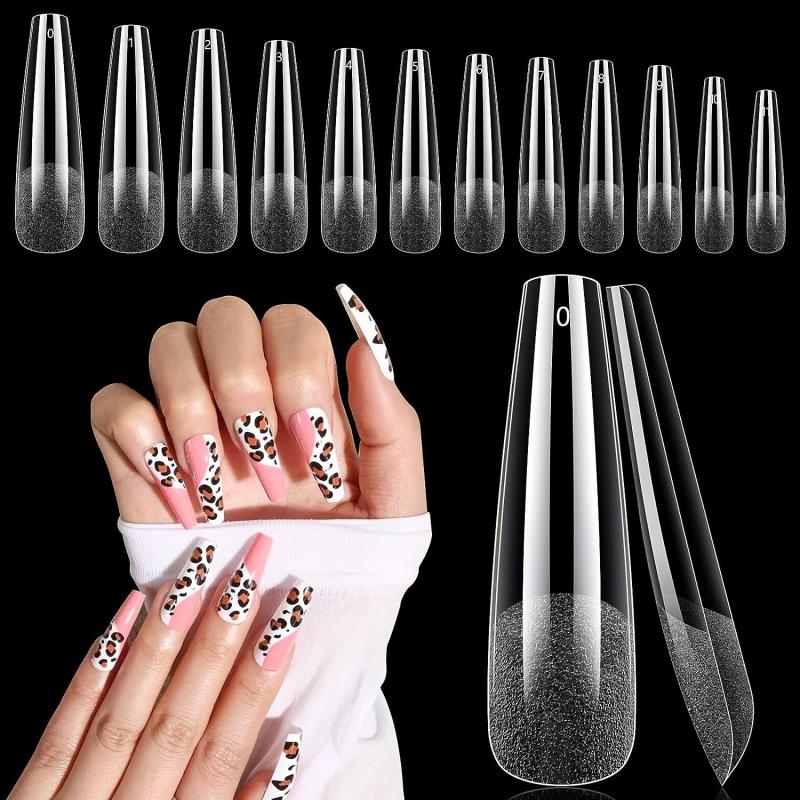 240pcs Soft Gel Nail Tips Matte Clear Acrylic Nail Tips False Nail Tips