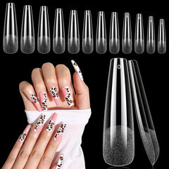 240pcs Soft Gel Nail Tips Matte Clear Acrylic Nail Tips False Nail Tips