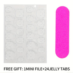 96pcs Oval Press Nails Pink Youth Collection False Nails Medium Size