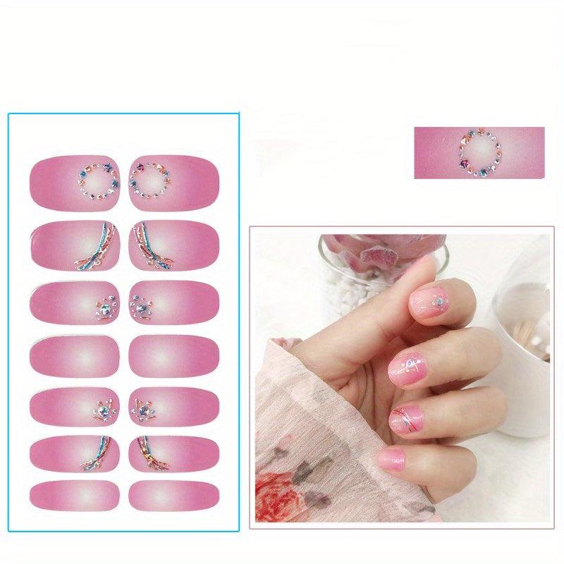 Pink Coffin Press On Nails with Flower Design