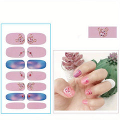 Pink Coffin Press On Nails with Flower Design